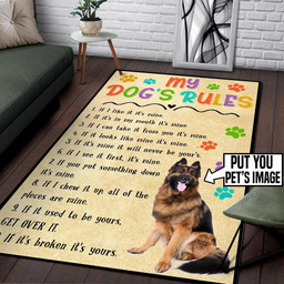 Personalized My Dog's Rule Area Rug Carpet 12 Medium (4 X 6 FT)