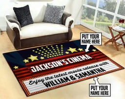Personalized Home Theater Area Rug Carpet 2 Large (5 X 8 FT)