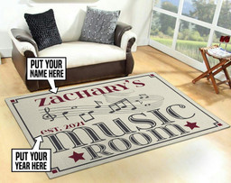 Personalized Music Room Area Rug Carpet 3 Large (5 X 8 FT)