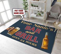 Personalized Bar And Grill Area Rug Carpet  Large (5 X 8 FT)