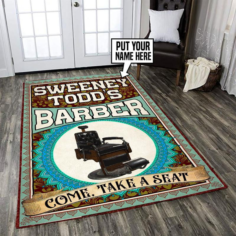 Funny Barbershop Area Rug Carpet  Small (3x5ft)