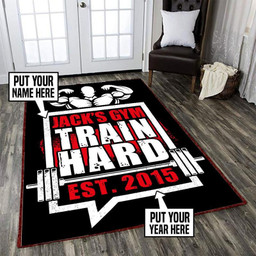 Personalized Gym Fitness Area Rug Carpet 2 Small (3x5ft)