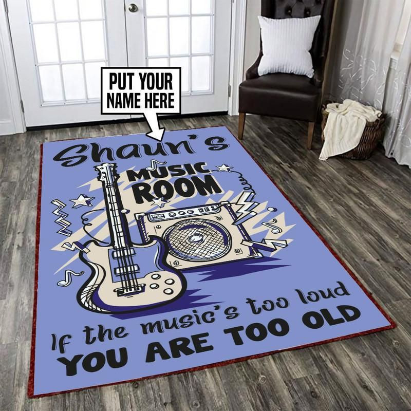 Personalized Music Room Area Rug Carpet  Small (3x5ft)