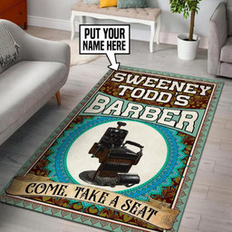 Funny Barbershop Area Rug Carpet  Medium (4 X 6 FT)