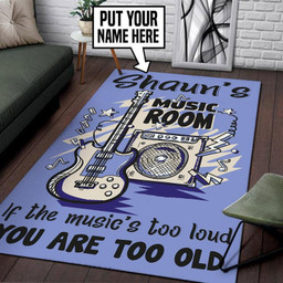 Personalized Music Room Area Rug Carpet  Medium (4 X 6 FT)