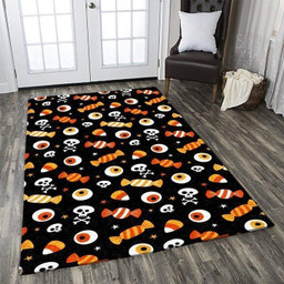 Halloween Witch Pumpkin Ghost Skeleton Spider Vampire Zoombie Bats Area Rug Carpet Carpet Small (3x5ft)