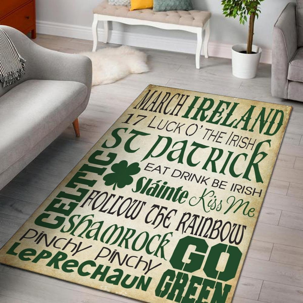 St Patrick Celtic Shamrock Area Rug Carpet  Small (3x5ft)