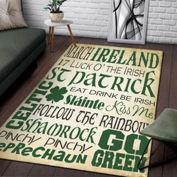 St Patrick Celtic Shamrock Area Rug Carpet  Large (5 X 8 FT)