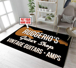 Personalized Guitar Shop Area Rug Carpet  Medium (4 X 6 FT)