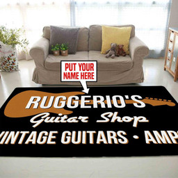 Personalized Guitar Shop Area Rug Carpet  Large (5 X 8 FT)