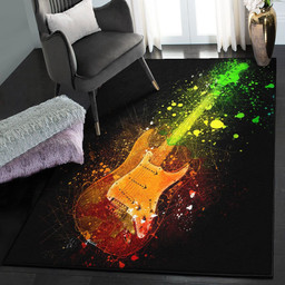 Acoustic Guitar Bedroom Rugs Electric Guitar Rug Rectangle Rugs Washable Area Rug Non-Slip Carpet For Living Room Bedroom Area Rug Small (3 X 5 FT)