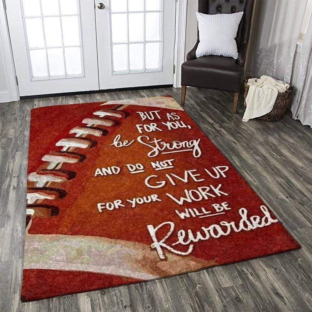 Your Work Will Be Rewarded American Football Rectangle Rug Carpet Washable Rugs Small (3 X 5 FT)