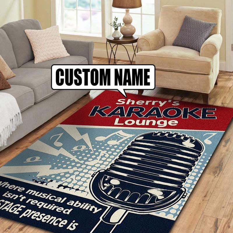Personalized Karaoke Lounge Area Rug Carpet  Small (3x5ft)