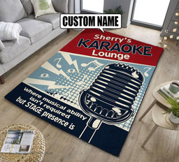 Personalized Karaoke Lounge Area Rug Carpet  Medium (4 X 6 FT)