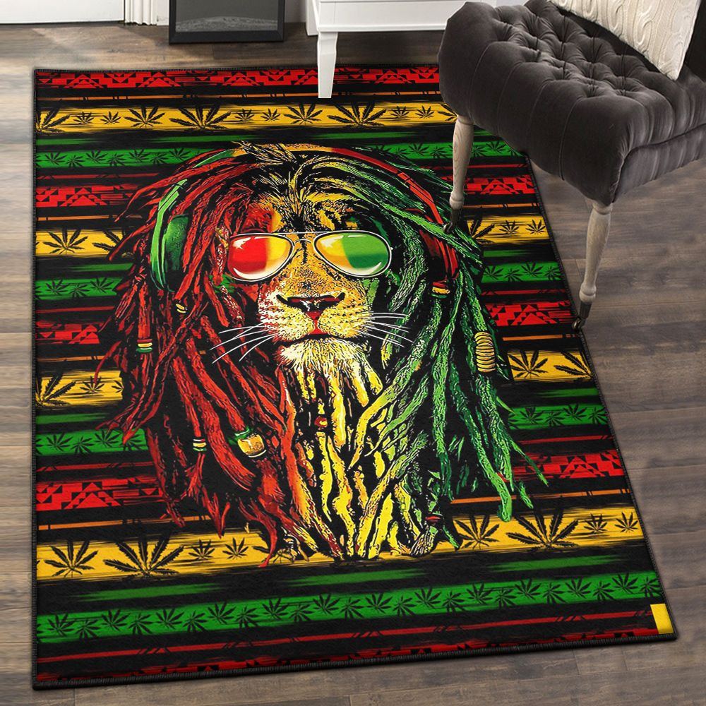 Lion Rugs Bob Marley Lion Rug Rectangle Rugs Washable Area Rug Non-Slip Carpet For Living Room Bedroom Area Rug Small (3 X 5 FT)