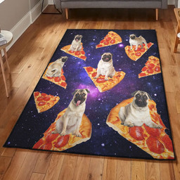 Pizza Modern Dog Pizza Rug Rectangle Rugs Washable Area Rug Non-Slip Carpet For Living Room Bedroom Area Rug Small (3 X 5 FT)