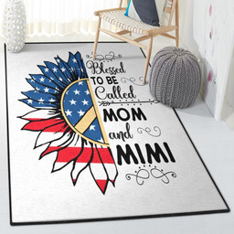 Large Blessed To Be Called Mom And Mimi Rug Rectangle Rugs Washable Area Rug Non-Slip Carpet For Living Room Bedroom Area Rug Small (3 X 5 FT)