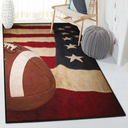 American Football Positions Playroom Rug American Football Flag Rug Rectangle Rugs Washable Area Rug Non-Slip Carpet For Living Room Bedroom Area Rug Small (3 X 5 FT)