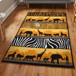 Mammal Large African Animal Rug Rectangle Rugs Washable Area Rug Non-Slip Carpet For Living Room Bedroom Area Rug Small (3 X 5 FT)