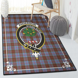 Scottish Large Anderson Clan Badge Tartan Rug Rectangle Rugs Washable Area Rug Non-Slip Carpet For Living Room Bedroom Area Rug Small (3 X 5 FT)