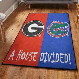 America Lover Bedroom Rugs Georgia Florida House Divided Rug Rectangle Rugs Washable Area Rug Non-Slip Carpet For Living Room Bedroom Area Rug Small (3 X 5 FT)