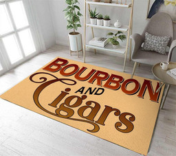 Bourbon And Cigars Area Rug Carpet  Large (5 X 8 FT)