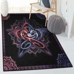 Mythical Creature Bedroom Rugs Pentagram Dragon Rug Rectangle Rugs Washable Area Rug Non-Slip Carpet For Living Room Bedroom Area Rug Small (3 X 5 FT)