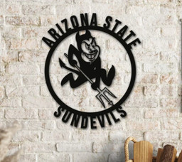 Arizona State Logo Cut Metal Sign With Led RGB Lights, Arizona State University Decoration Home, Sundevils Sign, Sports Sign Gifts    Without LED 24 inches