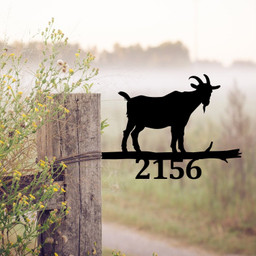 Personalized Address Goat Tree Stake, Garden Decor, Gift For Dad Laser Cut Metal Signs Custom Gift Ideas 14x14IN