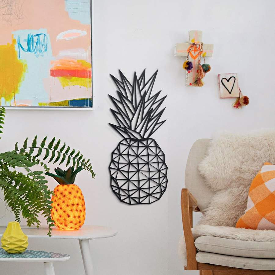 Pineapple Decor Wall Art Cut Metal Sign Laser Cut Metal Signs Custom Gift Ideas 12x12IN