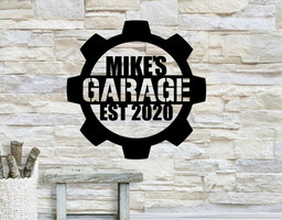 Personalized Garage Sign, Garage Metal Art, Garage Home Decor, Garage Sign Home Decor, Metal Wall Art, Laser Cut Metal Signs Custom Gift Ideas 18x18IN
