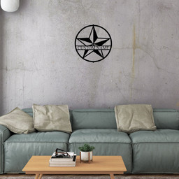 Star Personalized Indoor Outdoor Steel Wall Art Sign Father's Day Dad Husband Grandfather Son Brother Man Cave Garage Living Room Laser Cut Metal Signs Custom Gift Ideas 14x14IN