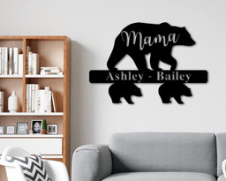 Personalized Mothers Day Gift, Mama Bear Metal Sign, Mom Sign, Gift For Mom, Mother's Day, Kids Name Sign, Baby Bear Sign, Gift For Grandma Laser Cut Metal Signs Custom Gift Ideas 14x14IN