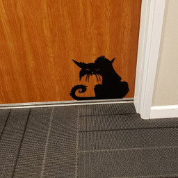 Spooky Cat Halloween for Cat Lovers Wall Art Decor Cut Metal Sign Laser Cut Metal Signs Custom Gift Ideas 14x14IN