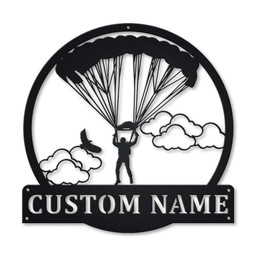 Personalized Parachuting Skydiving Metal Sign Art, Custom Parachuting Skydiving Metal Sign, Hobbie Gifts, Sport Gift, Birthday Gift Laser Cut Metal Signs Custom Gift Ideas 12x12IN