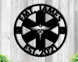 Custom Metal Sign For Paramedic, Emt Gift Ideas, Medical Field Home Decor, Personalized Family Name Sign, Custom Ems Gift, First Responder Laser Cut Metal Signs Custom Gift Ideas 12x12IN