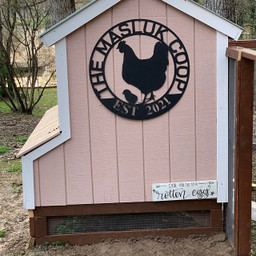 Our Little Coop Sign Metal Sign, Chicken Coop Sign, Metal Chicken Coop Sign, Personalized Chicken Coop Sign, Metal Wall Art Laser Cut Metal Signs Custom Gift Ideas 14x14IN
