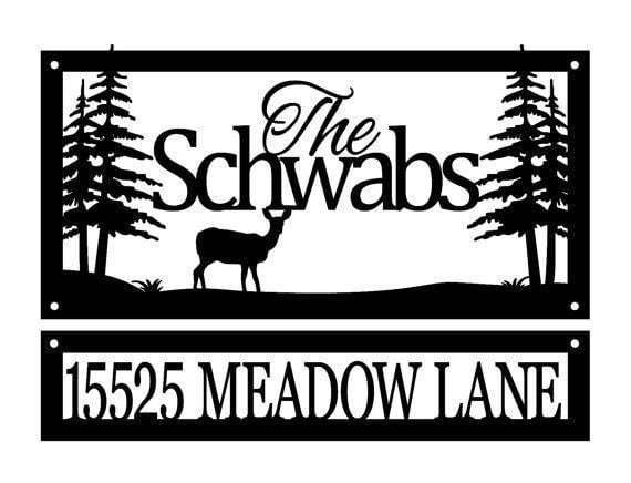 Hunting deer custom name and address Personalized Cut Metal Sign Laser Cut Metal Signs Custom Gift Ideas 12x12IN