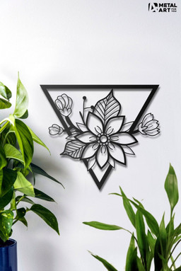 Flower (Triangle) Decor Wall Art Cut Metal Sign Laser Cut Metal Signs Custom Gift Ideas 12x12IN