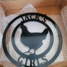 Personalized Farm Sign Chicken Design, Rustic Farm Decor, Chicken Farmer Custom Family, Established Date Or Address Sign, Laser Cut Metal Signs Custom Gift Ideas 14x14IN