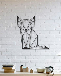 Geometric Cat Wall Art Decor Cut Metal Sign Laser Cut Metal Signs Custom Gift Ideas 12x12IN