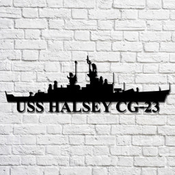 Uss Halsey Cg23 Navy Ship Metal Art, Custom Us Navy Ship Cut Metal Sign, Gift For Navy Veteran, Navy Ships Silhouette Metal Art, Navy Home Decor Laser Cut Metal Signs Custom Gift Ideas 12x12IN