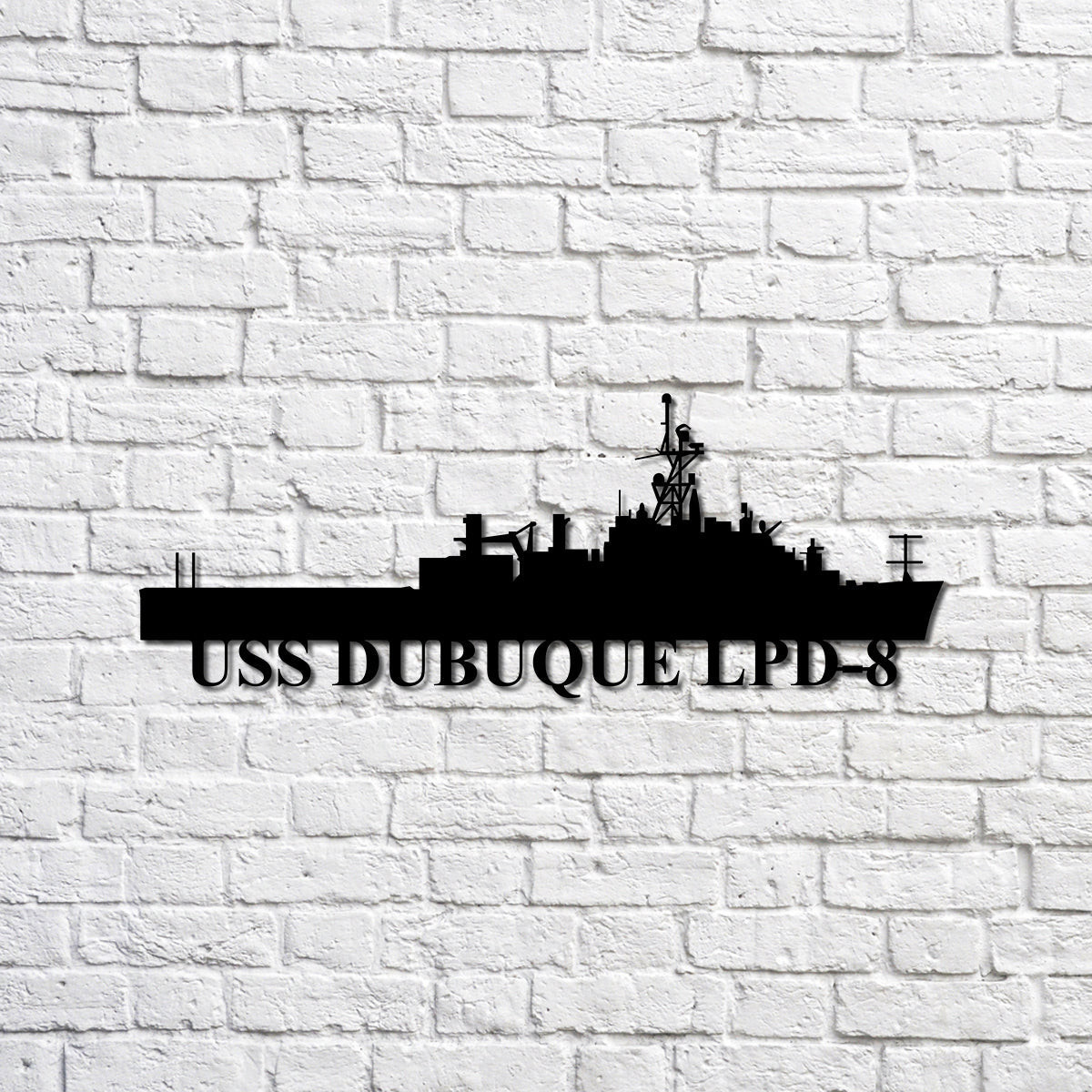 Uss Dubuque Lpd8 Navy Ship Metal Sign, Memory Wall Metal Sign Gift For Navy Veteran, Navy Ships Silhouette Metal Sign Laser Cut Metal Signs Custom Gift Ideas 12x12IN