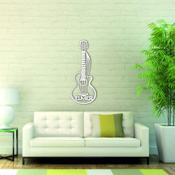 Personalized Metal Guitar Name Sign, Acoustic Guitar Sign, Acoustic Name Sign, Bass Name Sign, Music Name Art, Musician Wall Art Laser Cut Metal Signs Custom Gift Ideas 14x14IN