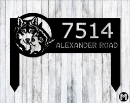 Wolf Couple Address Sign, Metal, Male And Female Wolves, Wolf Decor, Yard Sign With Stakes, Hanging, Wolf Lovers Gift, Wolf Sign Laser Cut Metal Signs Custom Gift Ideas 14x14IN