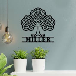 Personalized Tree Of Life Irish Celtic Knot Metal Sign Laser Cut Metal Signs Custom Gift Ideas 18x18IN
