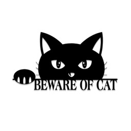 Personalized Beware Of Cat Funny Metal Sign, Custom Pet Metal Art, Wall Decor, Metal Laser Cut Metal Signs Custom Gift Ideas 12x12IN