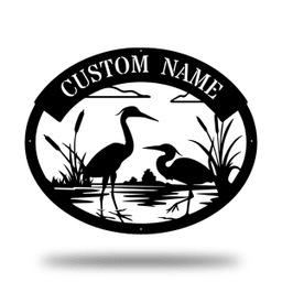 Herons Monogram Customized Metal Signs, Custom Metal Sign, Custom Signs, Metal Sign Laser Cut Metal Signs Custom Gift Ideas 12x12IN