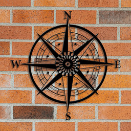 Nautical Compass, Compass Rose Metal Sign, Metal Gps Sign For House, Personalized Longitude Latitude Coordinates, Realtor Closing Gift Idea Laser Cut Metal Signs Custom Gift Ideas 12x12IN