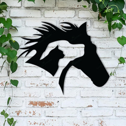 Horse Cat and Dog Cut Metal Sign Laser Cut Metal Signs Custom Gift Ideas 12x12IN